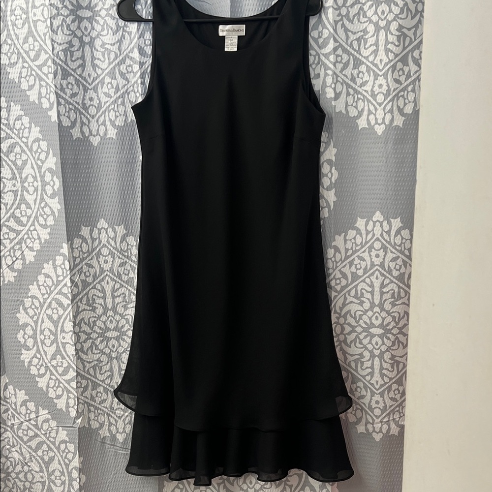 Chic Black Layered Midi Dress